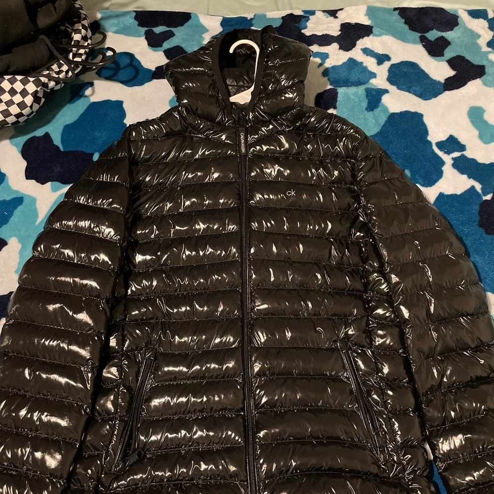 Calvin Klein Shiny Black Quilted Jacket